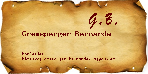 Gremsperger Bernarda névjegykártya